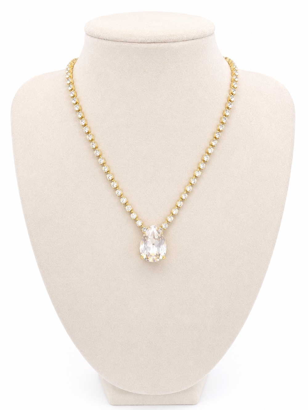Tova MILLI CLEAR Gold Crystal Teardrop Necklace - Women Jewelry